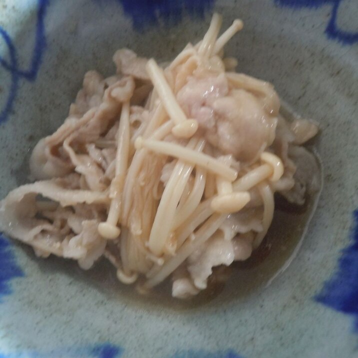 エノキと豚肉の麺つゆマヨ炒め